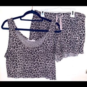 Black Leopard Print Pajama Set